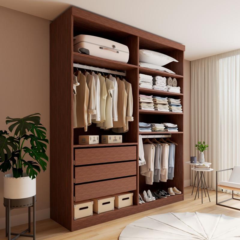 Closet Casal sem Portas 3 Gavetas Roma - Conquista Móveis - Closet